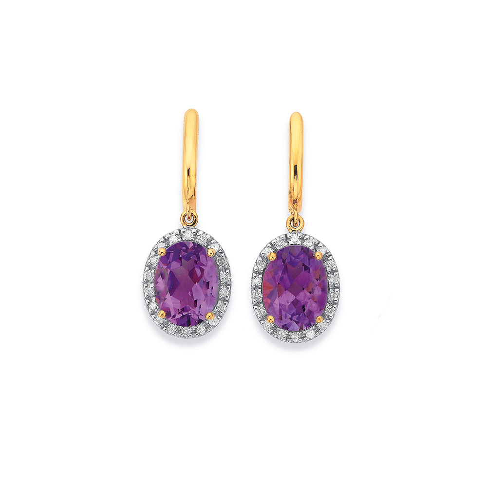 Buy Finecraft Natural Amethyst Droplet Stud Earrings with Diamonds in  Sterling Silver Online at Lowest Price Ever in India | Check Reviews &  Ratings - Shop The World